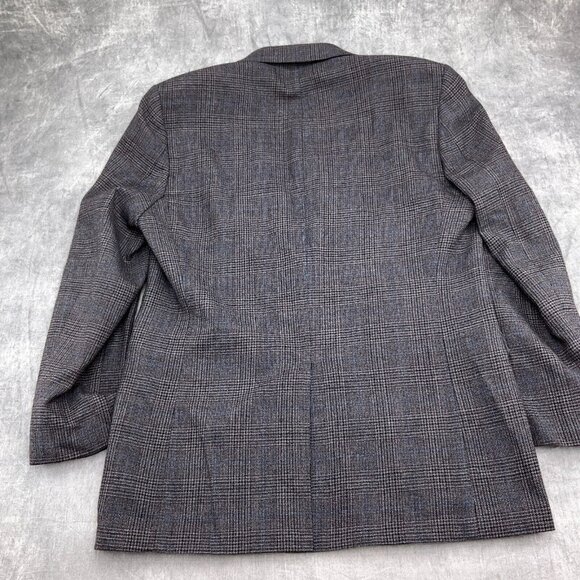 Lauren Ralph Lauren Blazer Men 42L Blue Brown‎ Glen Plaid Classic Career Wool - Picture 9 of 14